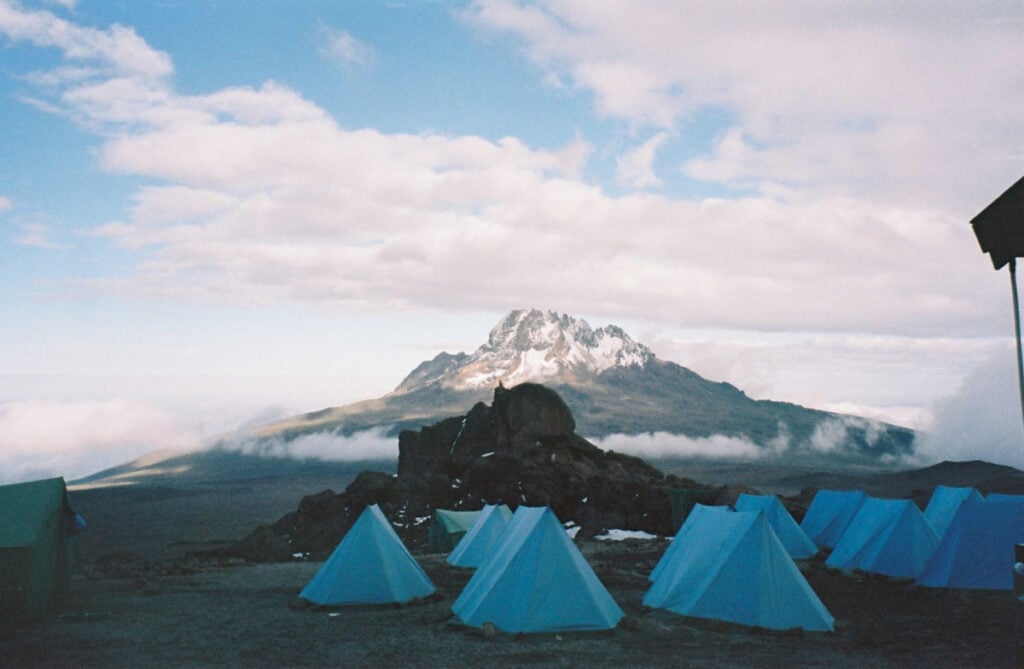 camping tents and kilimanjaro