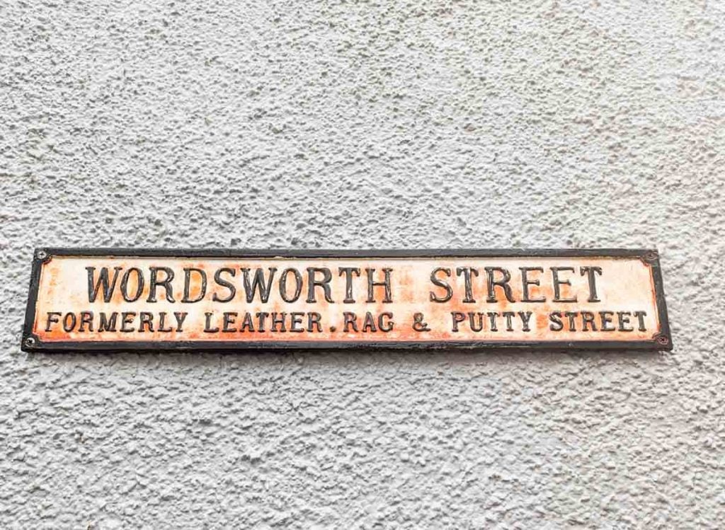 Wordsworth street sign in Hawkshead