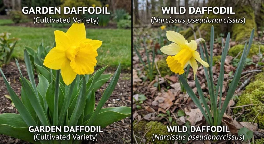 difference between garden and wild daffodil