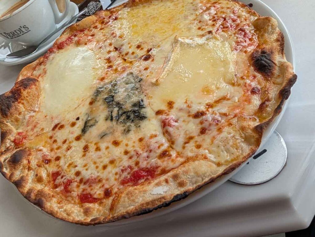 pizza at Verdi's at the Mumbles, Wales