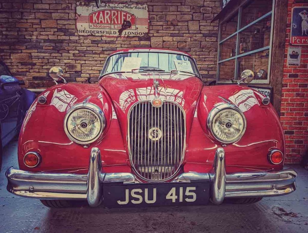 classic car in the carding shed