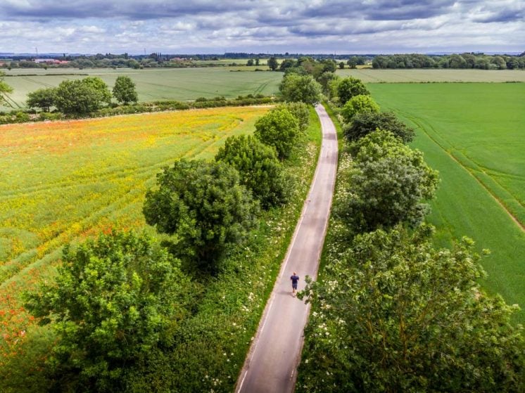 walking along a lane in fresh air