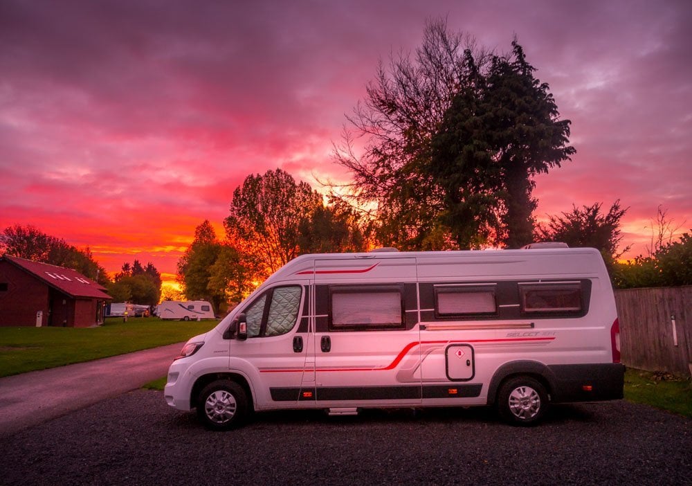 sunset and the motorhome