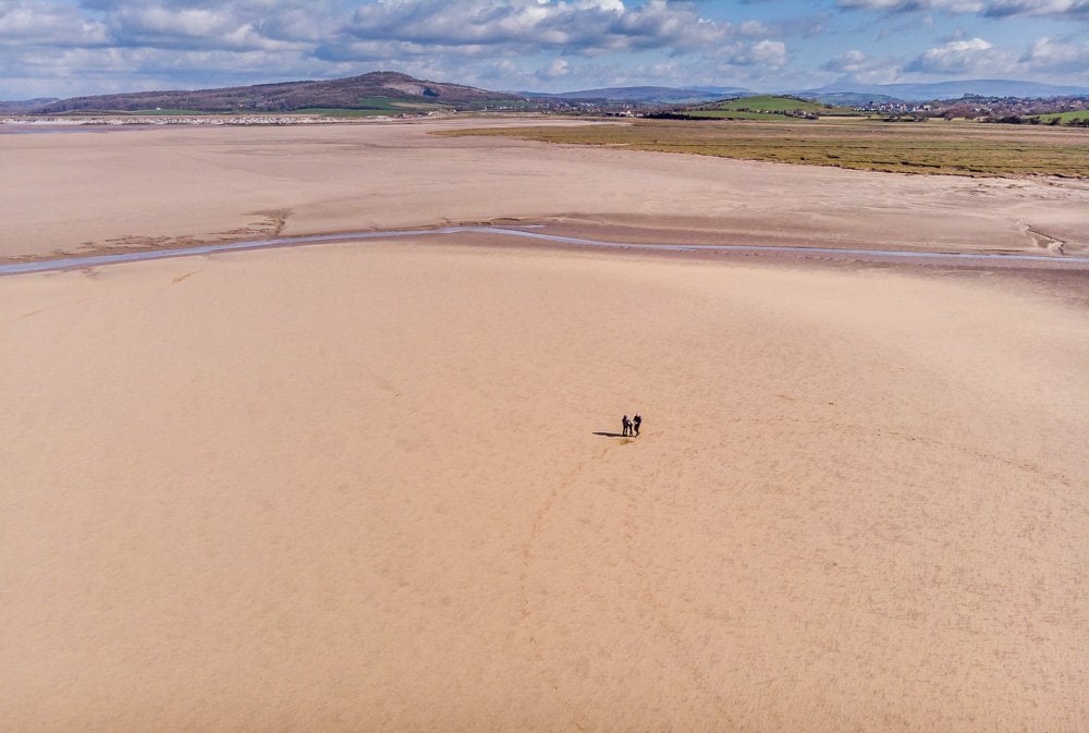 walking on Morecambe bay sands