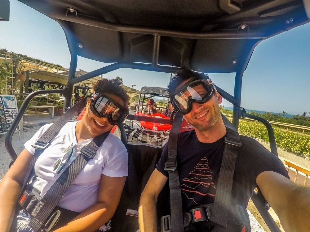 driving the dusty buggy in cyprus