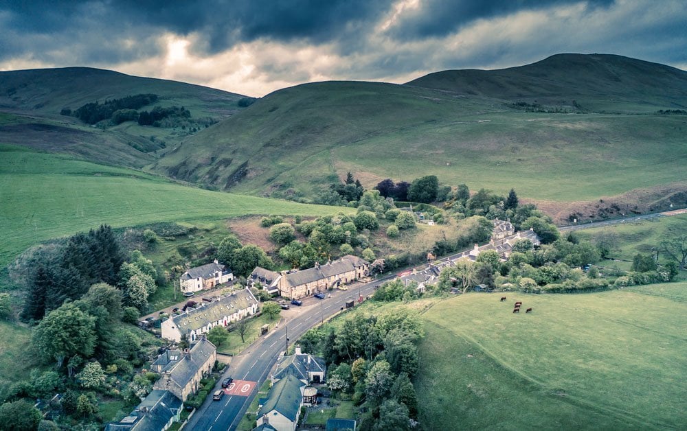 aerial view of Carlops, Penicuik