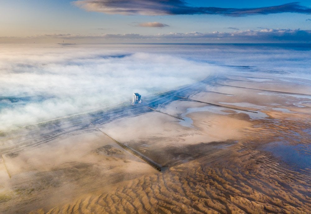 mist over Rossall Point
