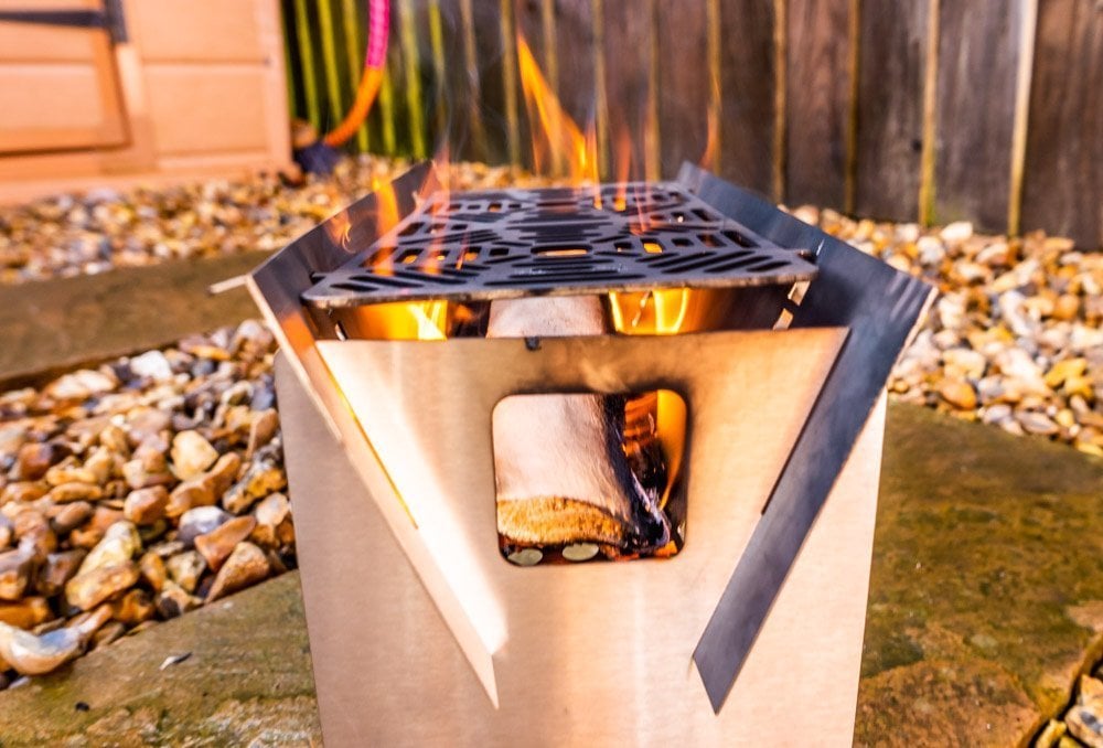 wood burning fire trough