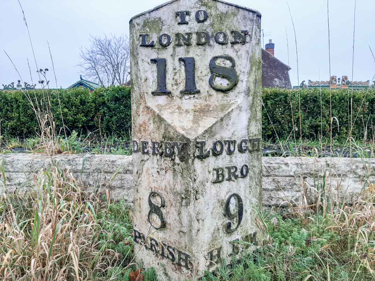old canal mileage post