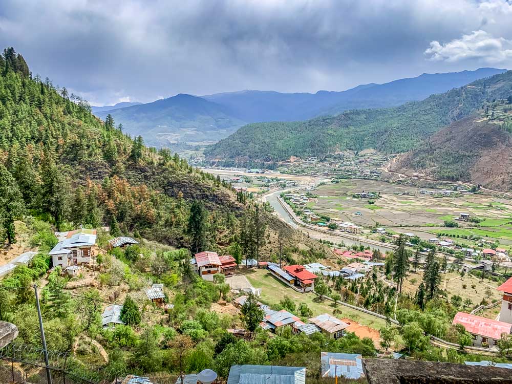 airport and countryside around Tiger's nest Bhutan
