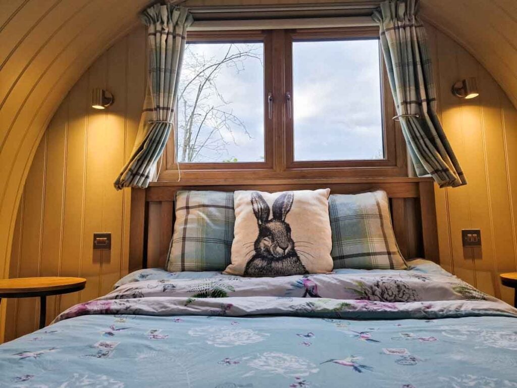 Inside our glamping pod