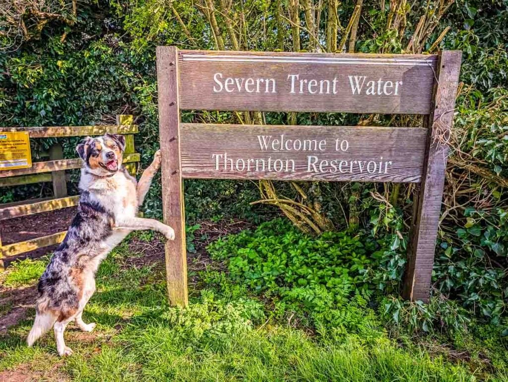 severn trent sign at Thornton reservoir