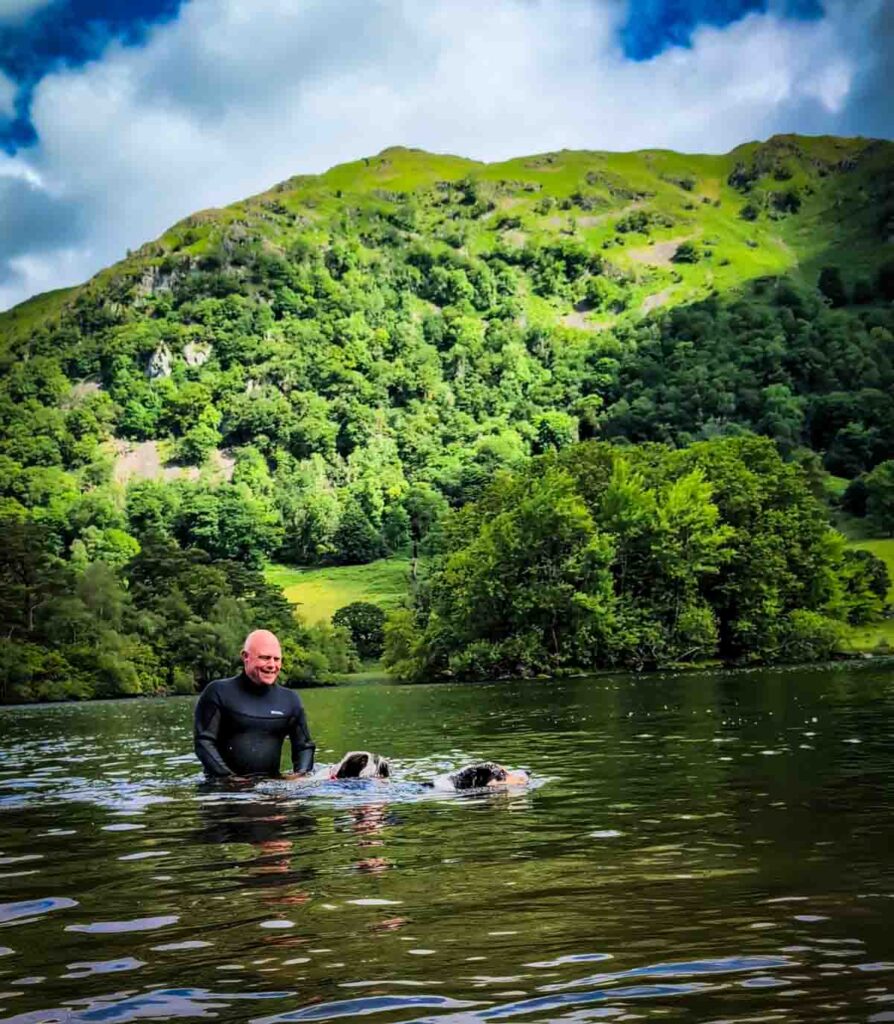 wild swimming with the 2 dogs