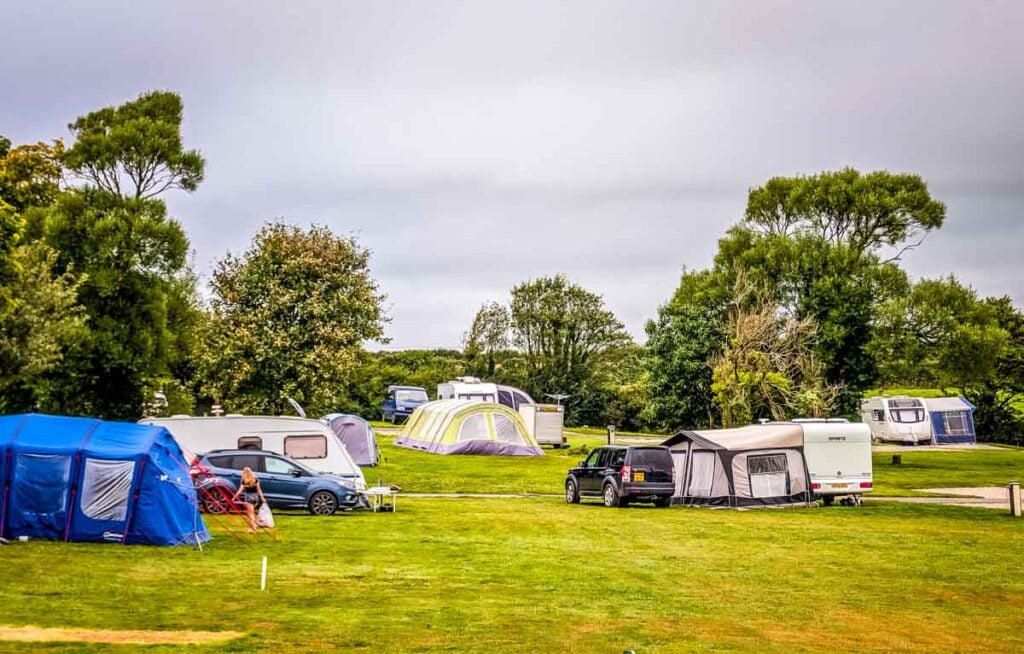 camping families at Veryan