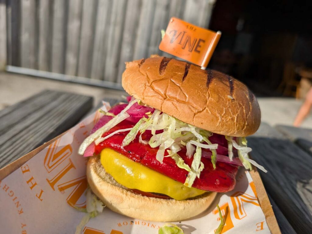 veg burger at Vine by Knightor