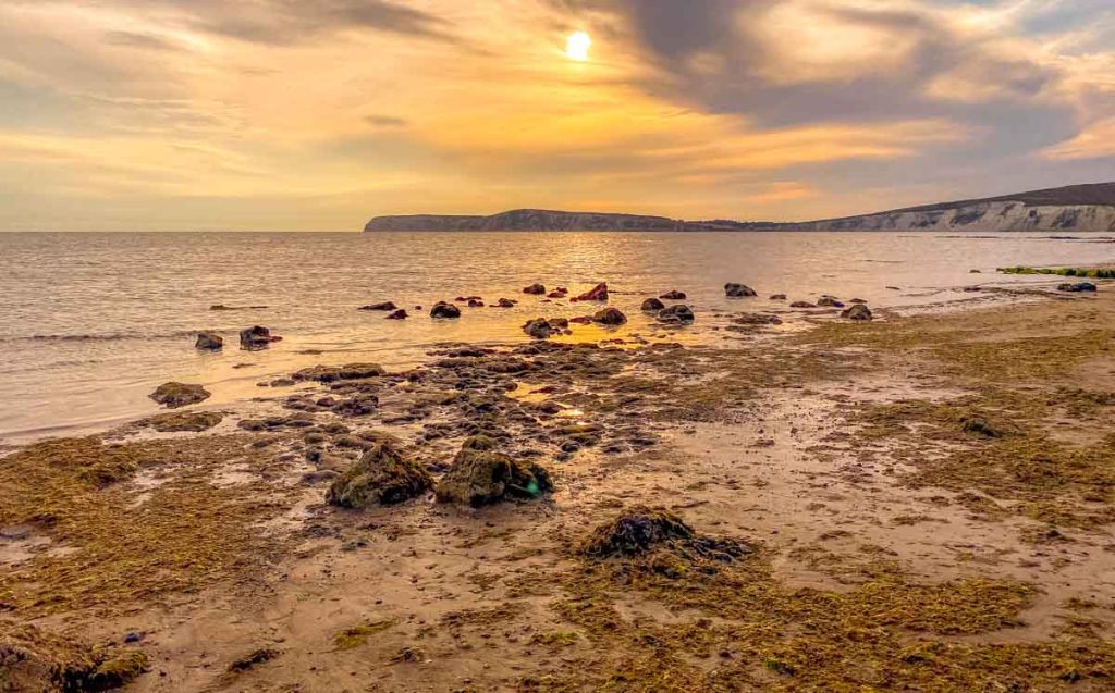 Golfe au coucher du soleil