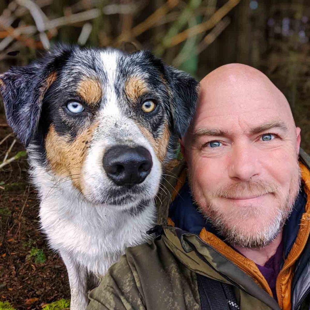 Paul Steele The BaldHiker and his dog, Malc