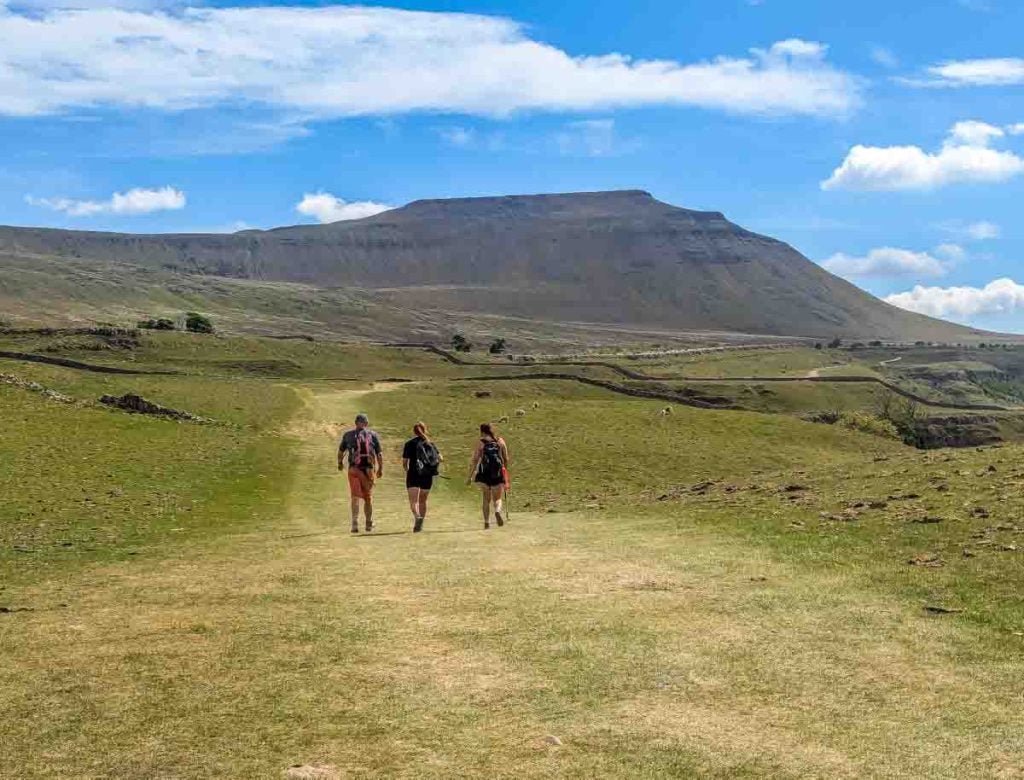walking the Yorkshire 3 Peaks with Ingleborough ahead