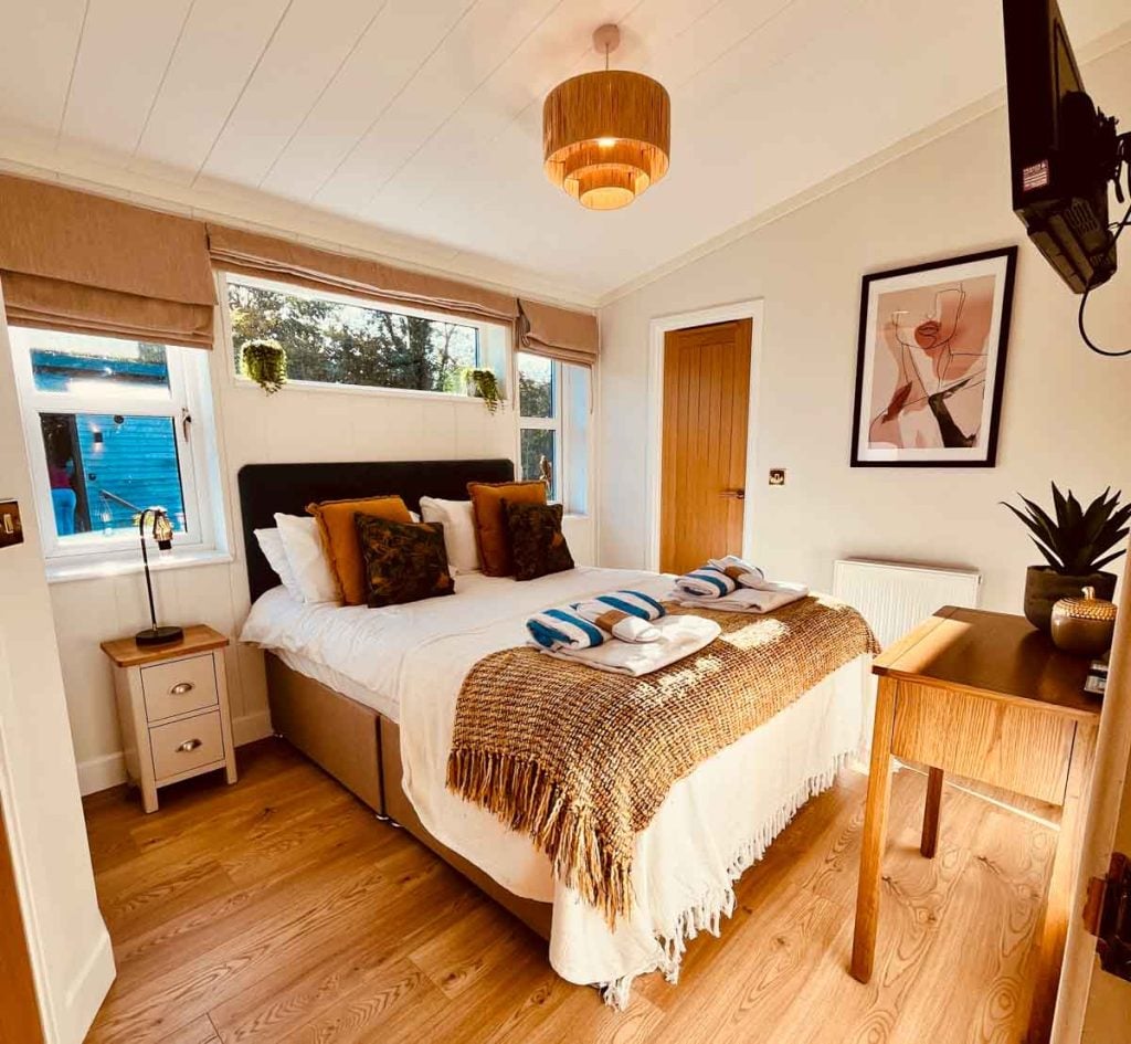 bedroom in the lodge at Blackwater Meadow