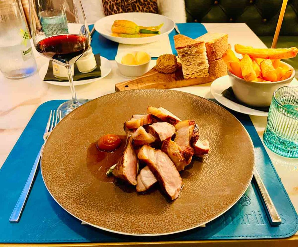 pork chop at SCHLOSS Roxburghe Charlie's