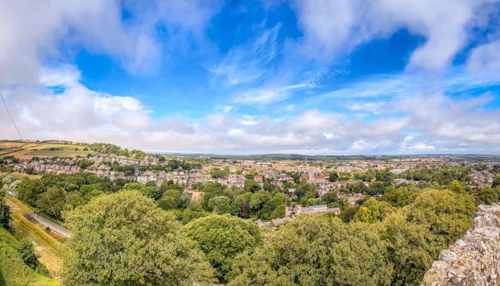 view of Newport from the castle