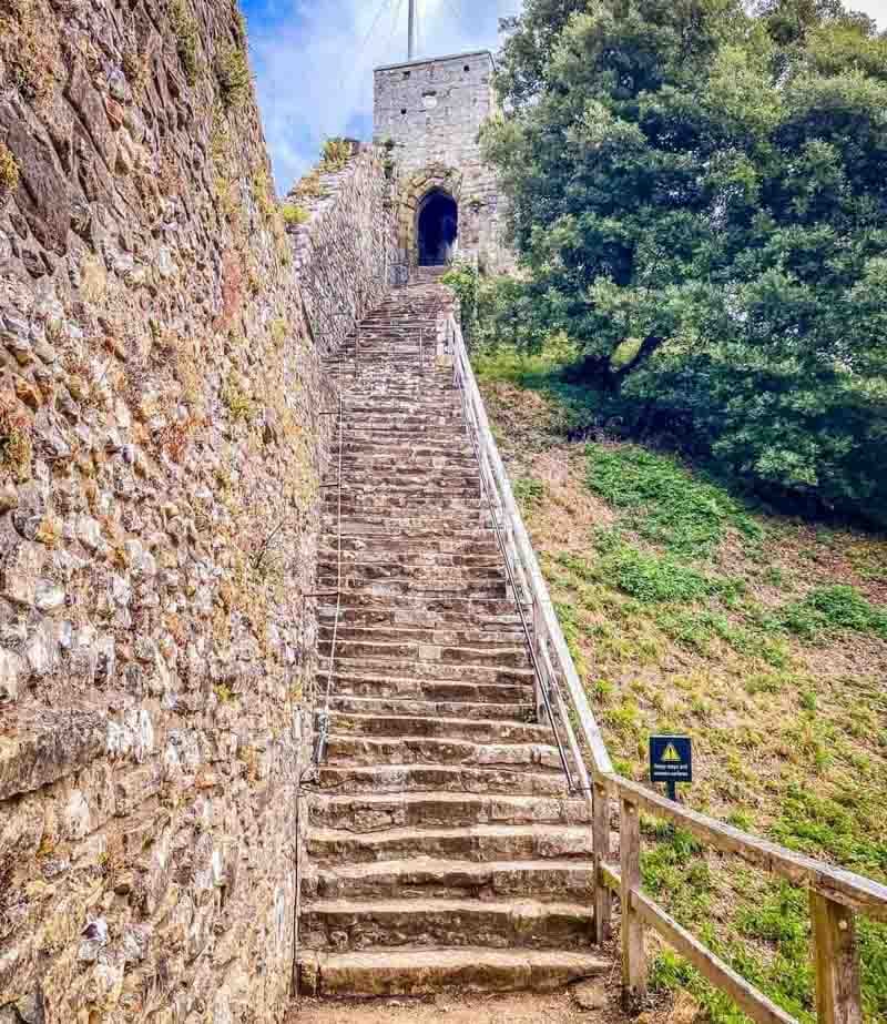 steep stairs to the keep