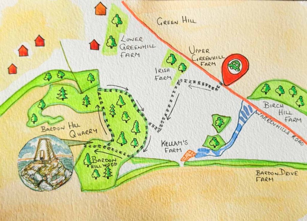 Map of the Bardon Hill Walk
