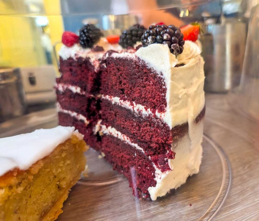 cake slice at courtyard cafe