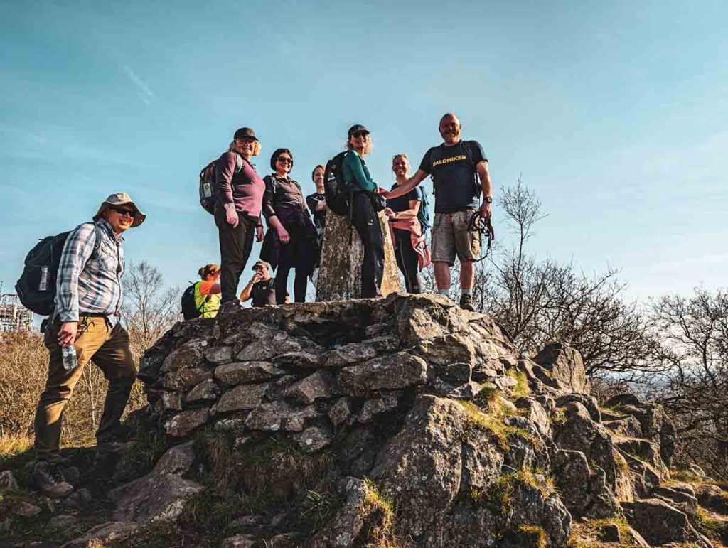 Group of people on Bardon Hill on a BaldHiker Guided walk