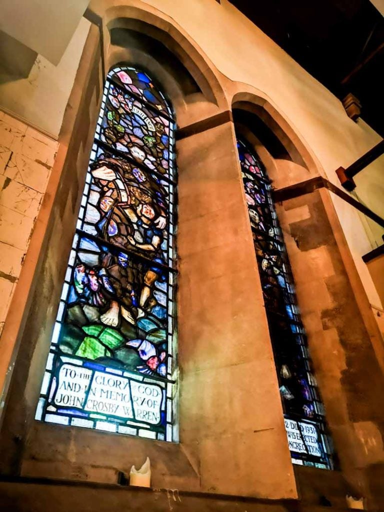 historic windows in the Pitcher & Piano