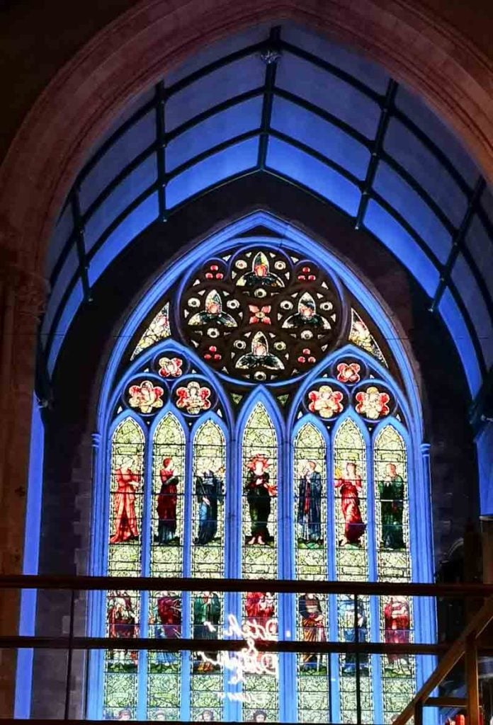 huge window at the Pitcher & Piano designed by Morris & Co