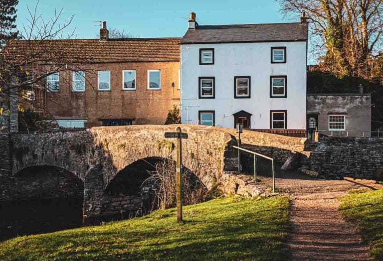Frank's Bridge and houses at Kirkby Stephen in Cumbria