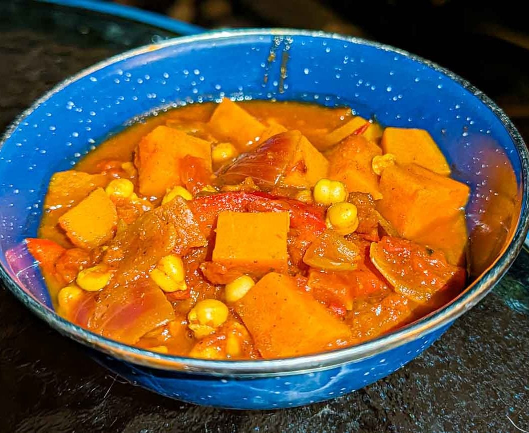 Hearty Hiker's Stew: One-Pot Moroccan Vegetable & Sweet Potato Stew