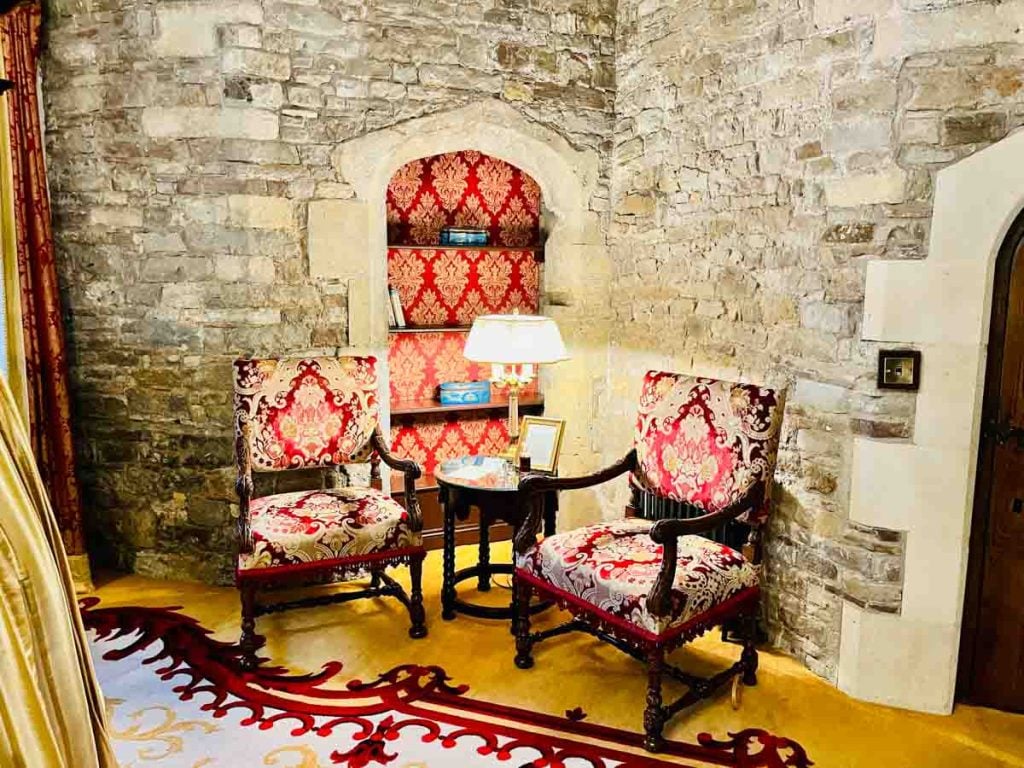 armchairs in the castle hotel