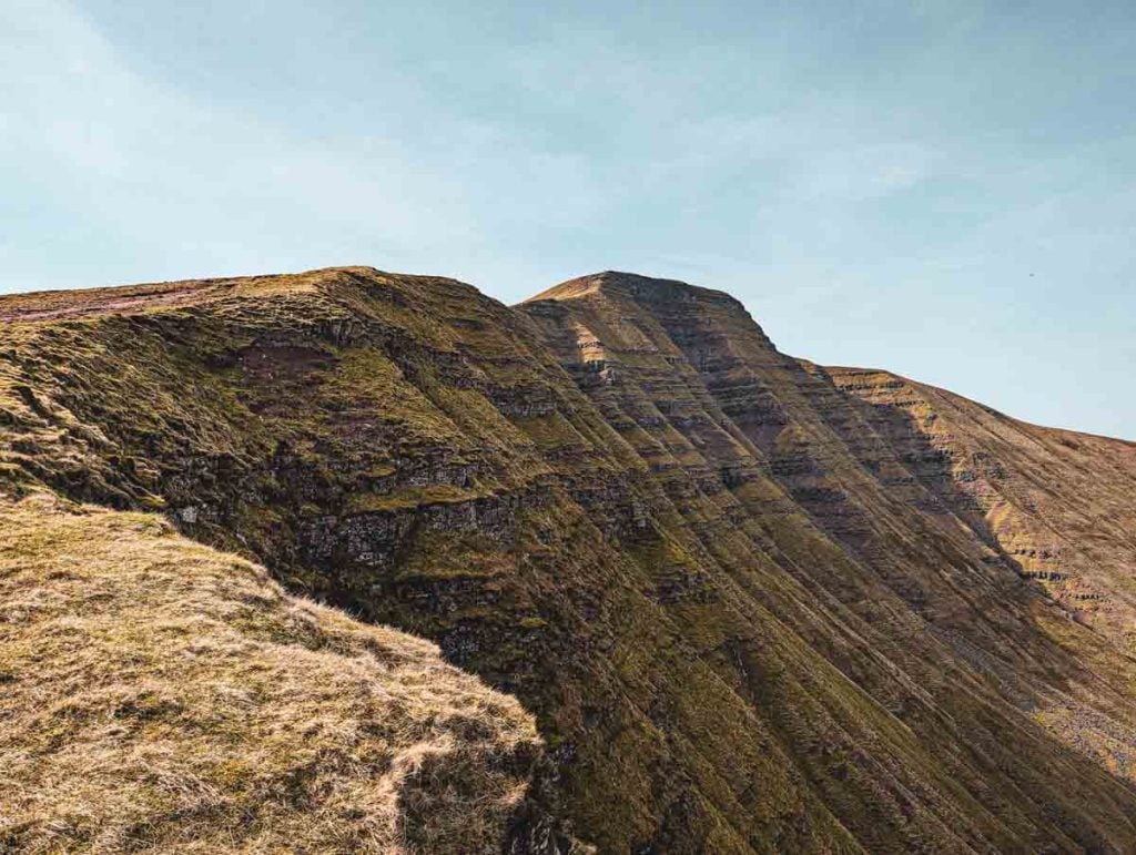 looking back up to Pen y fan from the saddle