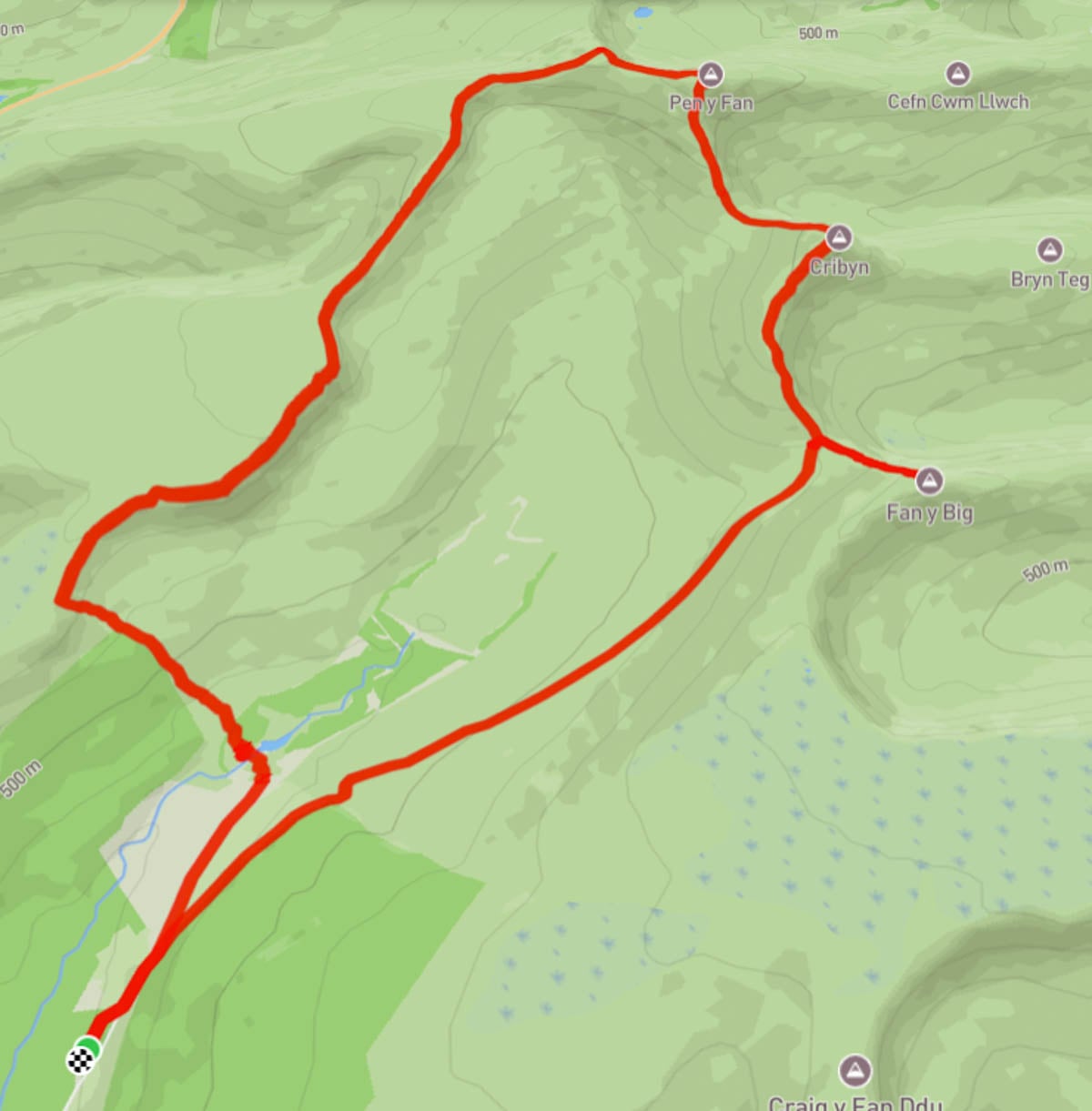 Pen Y Fan Horseshoe Walk 4 Peaks From Neuadd Car Park BaldHiker Pen Y Fan Horseshoe Route Map 