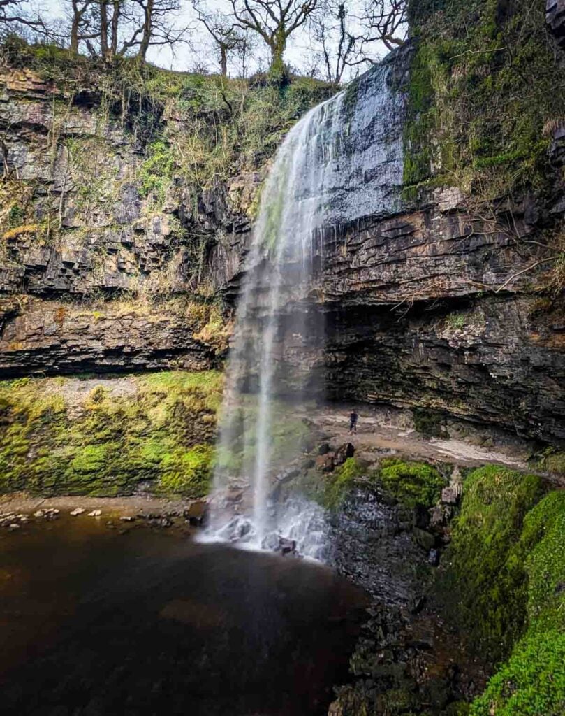 Henrhyd Falls in Wales from the side