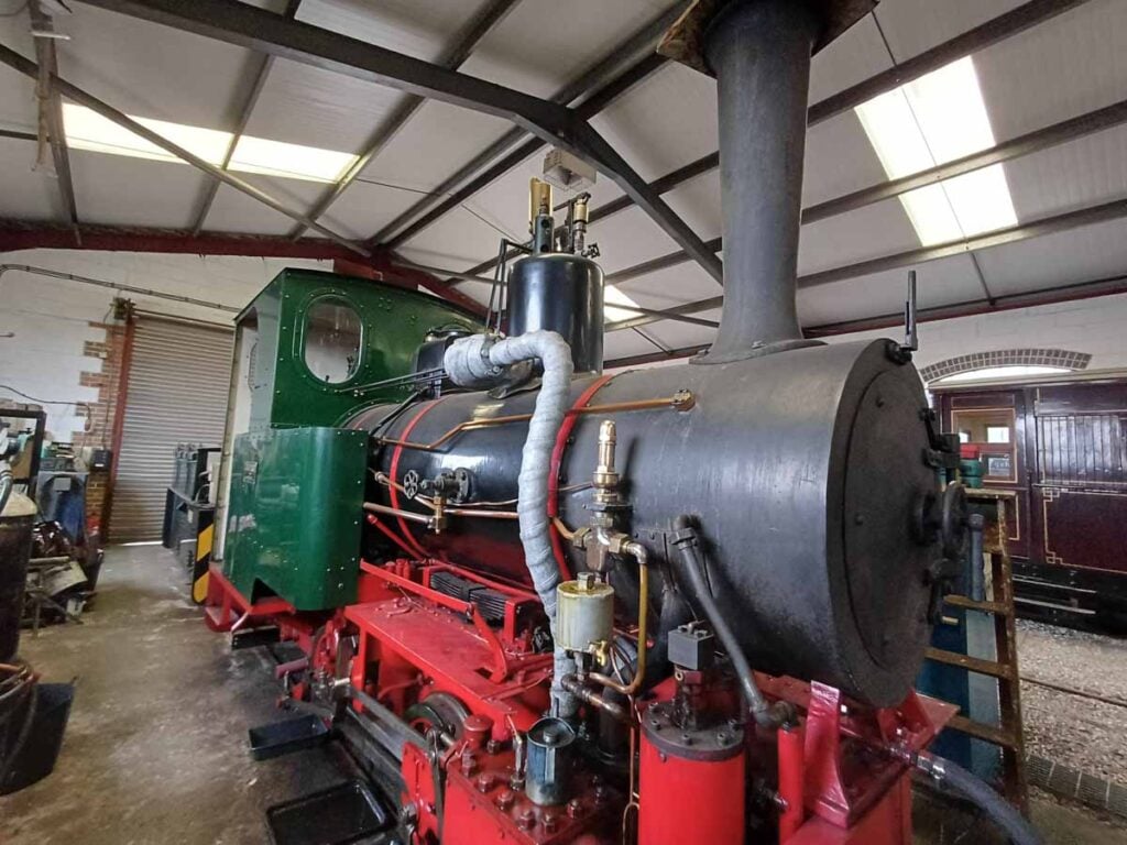 black and red stea train at Butterley Heritage railway centre