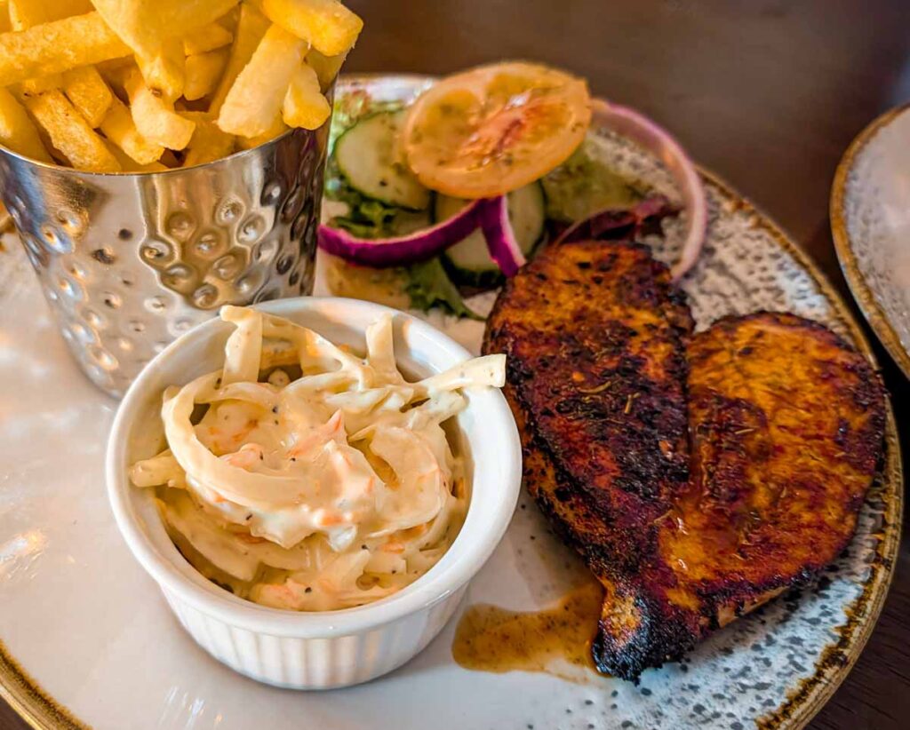 chicken meal at The New Inn in Amesbury