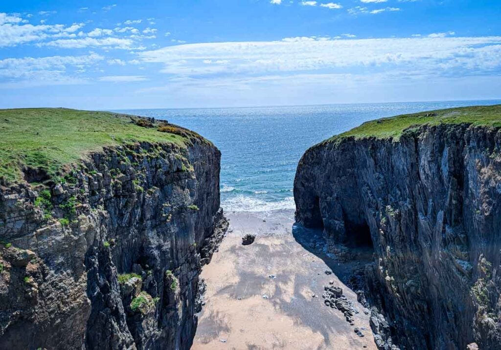 cliffs and cove in Pembrokeshire