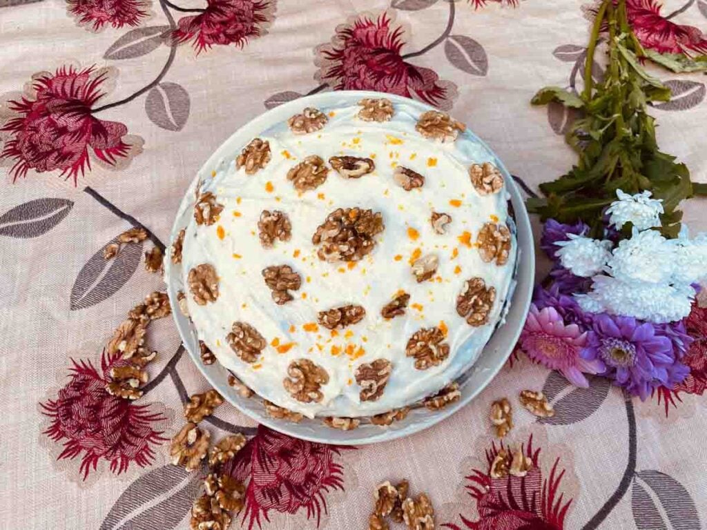 completed carrot cake recipe