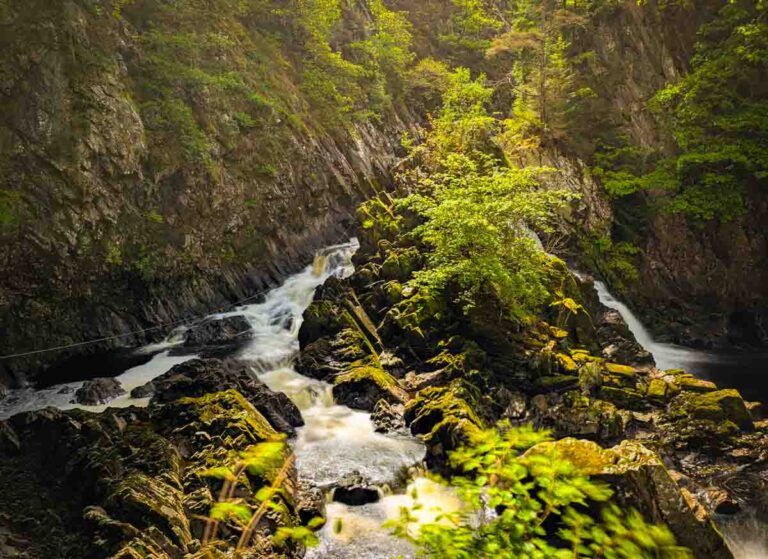conwy falls in north wales