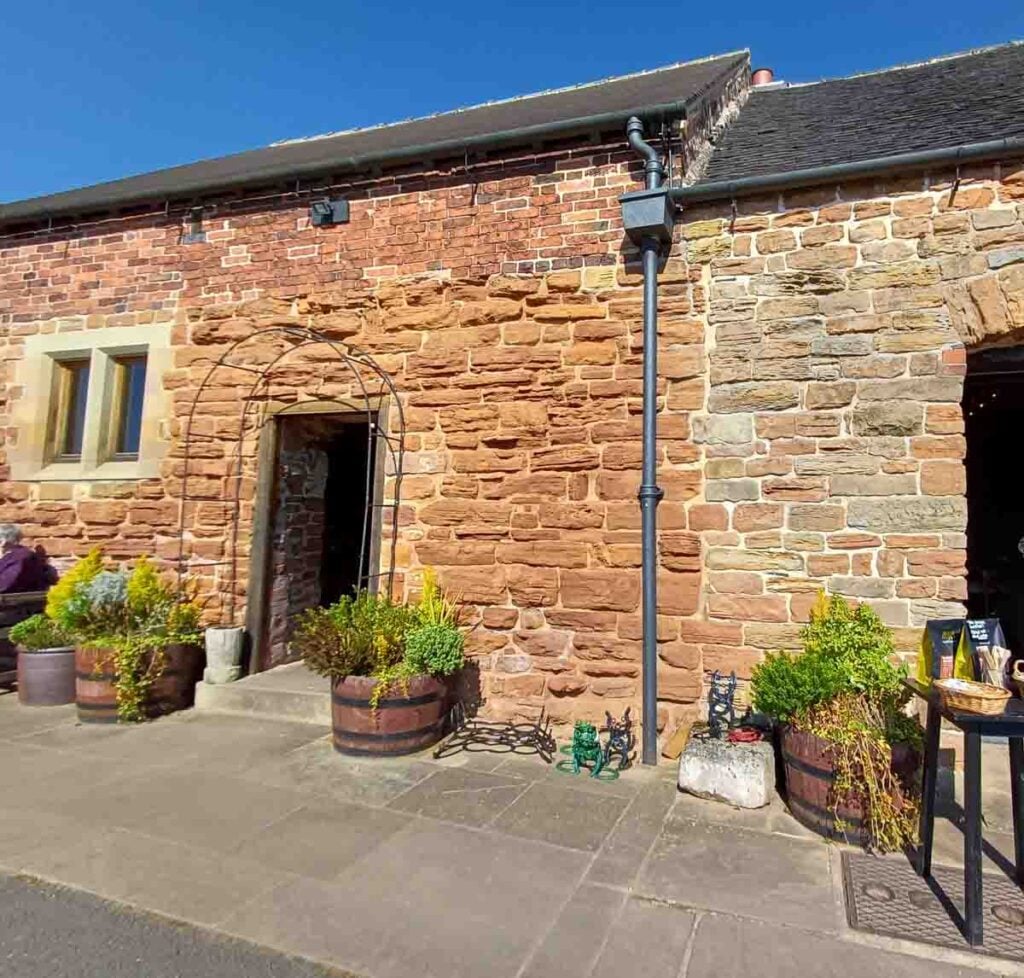 entrance door to Beauvale priory tearooms