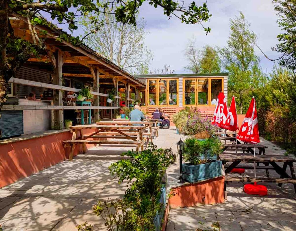 outdoor patio area of The Rowan Tree Cafe
