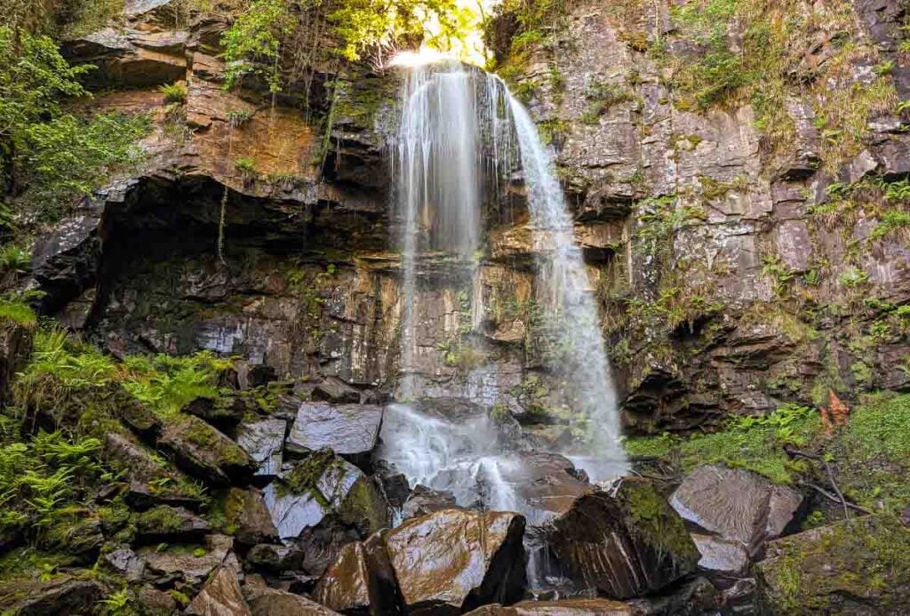 scene of Melincourt Waterfall