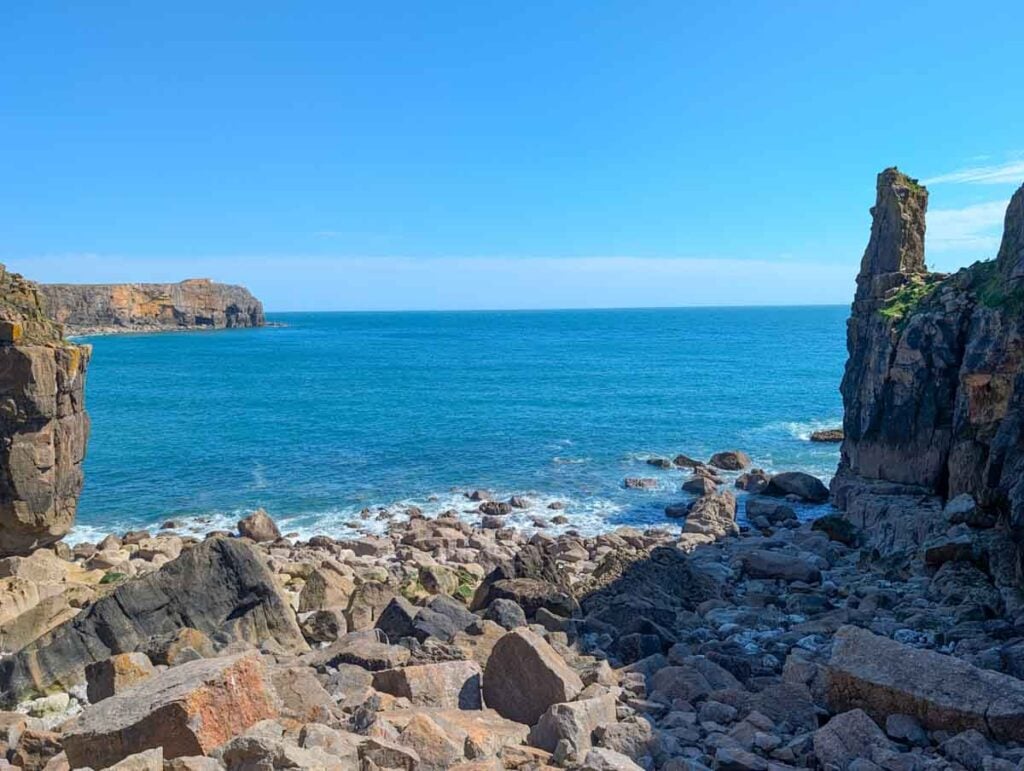 view of the sea from St Govan's Chapel