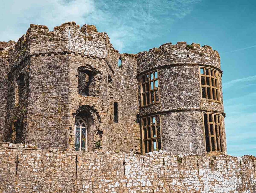 windows and towers in Carew Castle