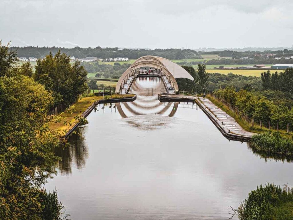 falkirk wheel from above