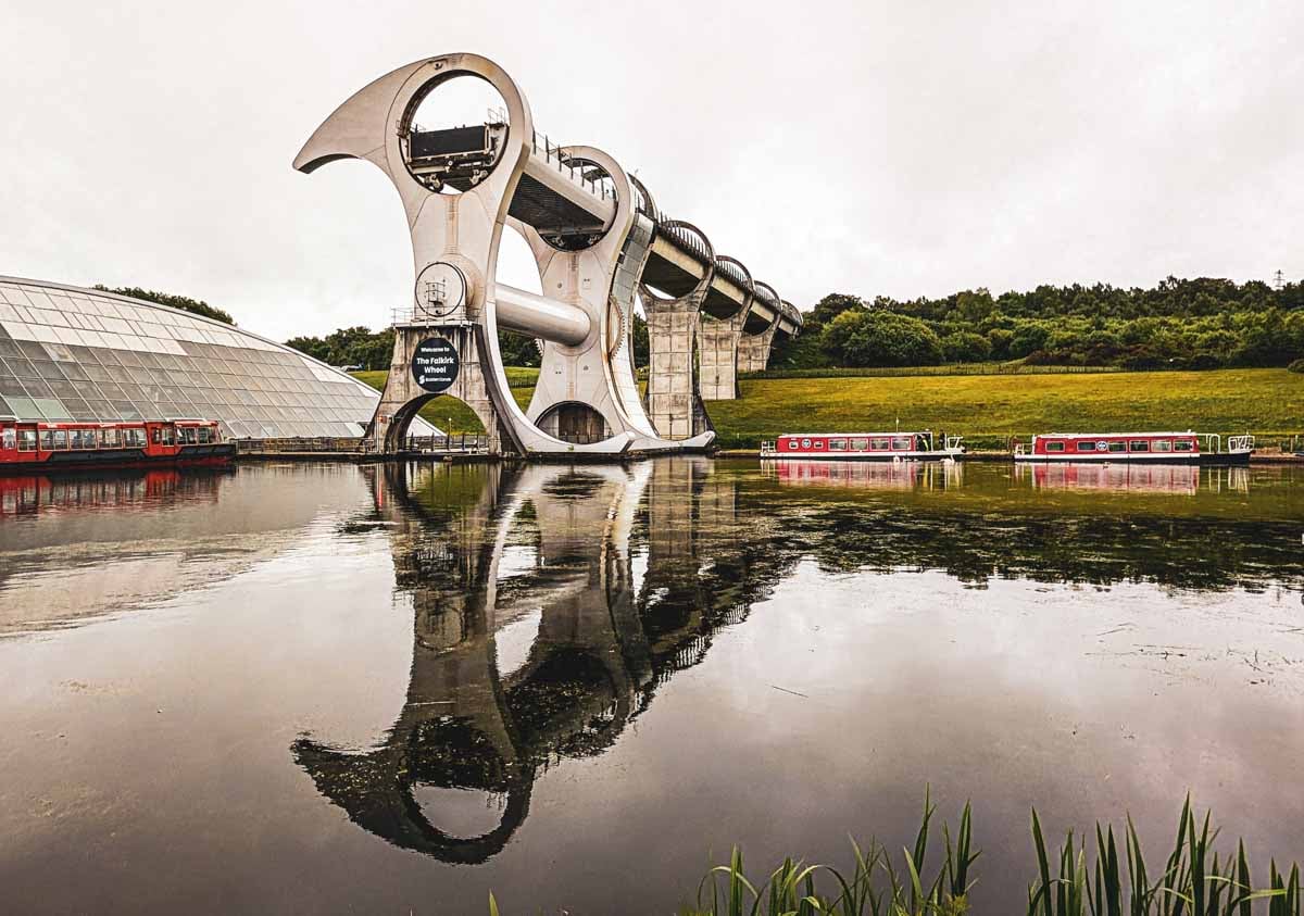 the Falkirk Wheel and reflection