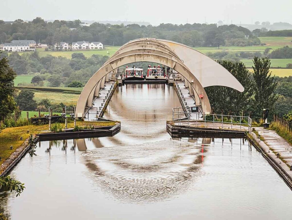 top canal ends at falkirk wheel